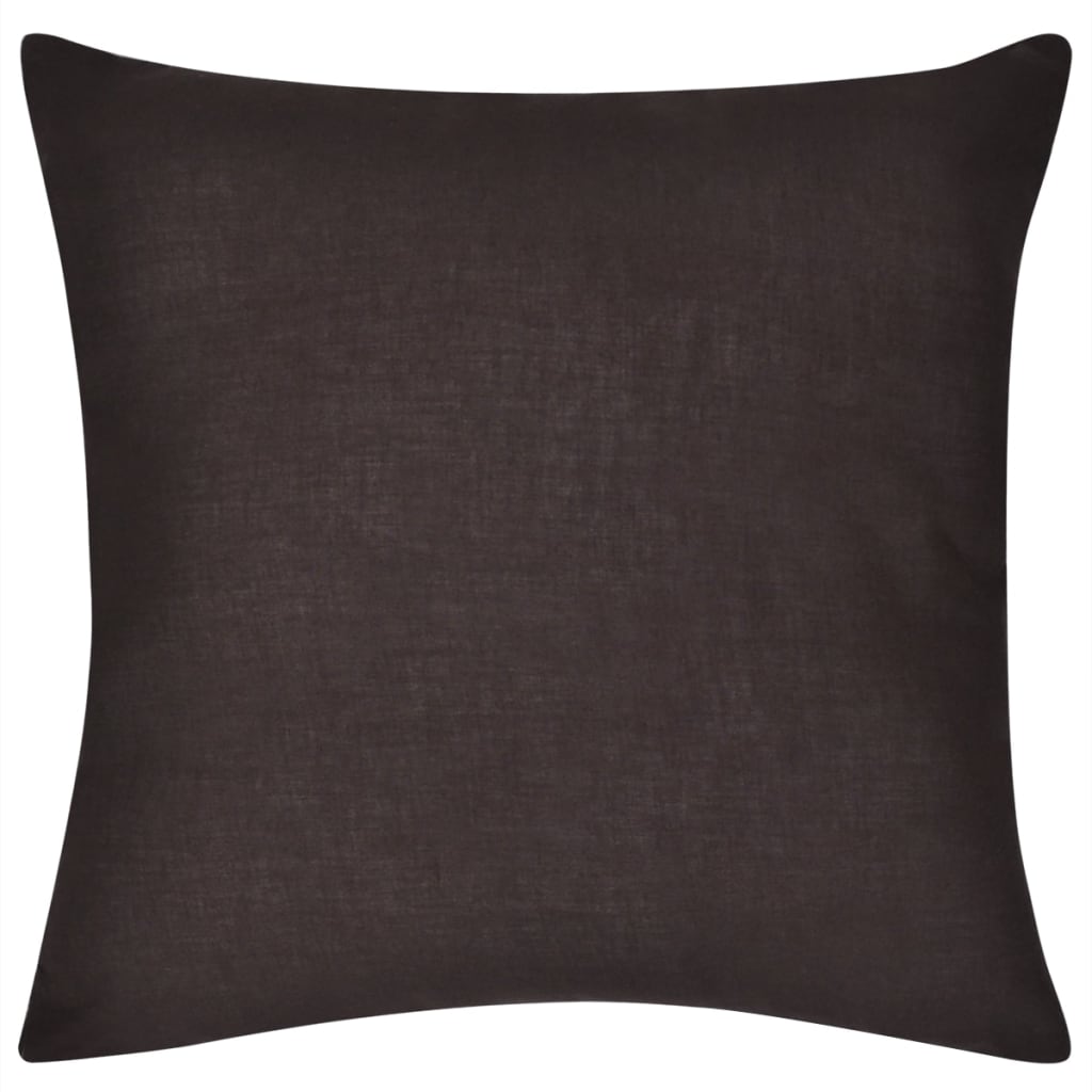 4 Brown Cushion Covers Cotton 40 x 40 cm