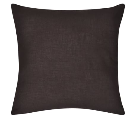 4 Brown Cushion Covers Cotton 40 x 40 cm