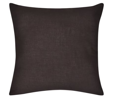 vidaXL Housses de coussin 4 pcs Coton Marron 80x80 cm