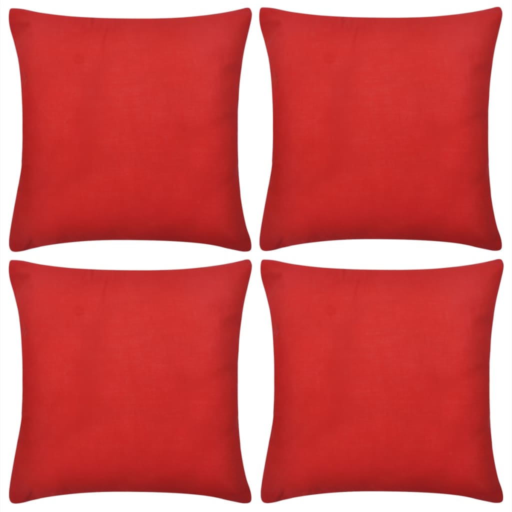 Huse de pernă din bumbac, 40 x 40 cm, roșu, 4 buc. vidaXL