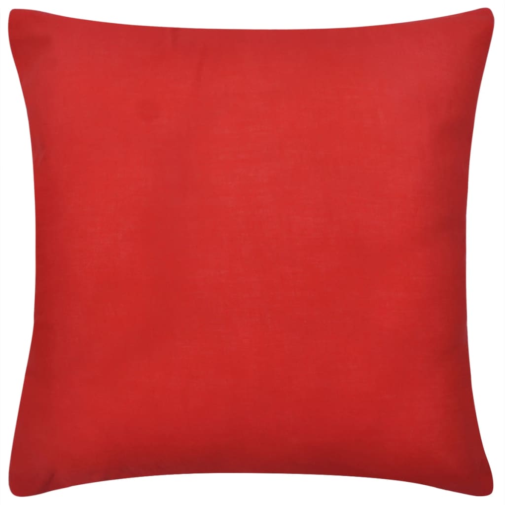 4 pcs Capas de almofada algodão 50 x 50 cm vermelho