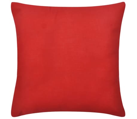 4 czerwone poszewki na poduszki, bawełniane, 50 x 50 cm