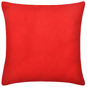 4 Red Cushion Covers Cotton 50 x 50 cm