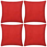 Kussenhoezen katoen 80 x 80 cm rood 4 stuks