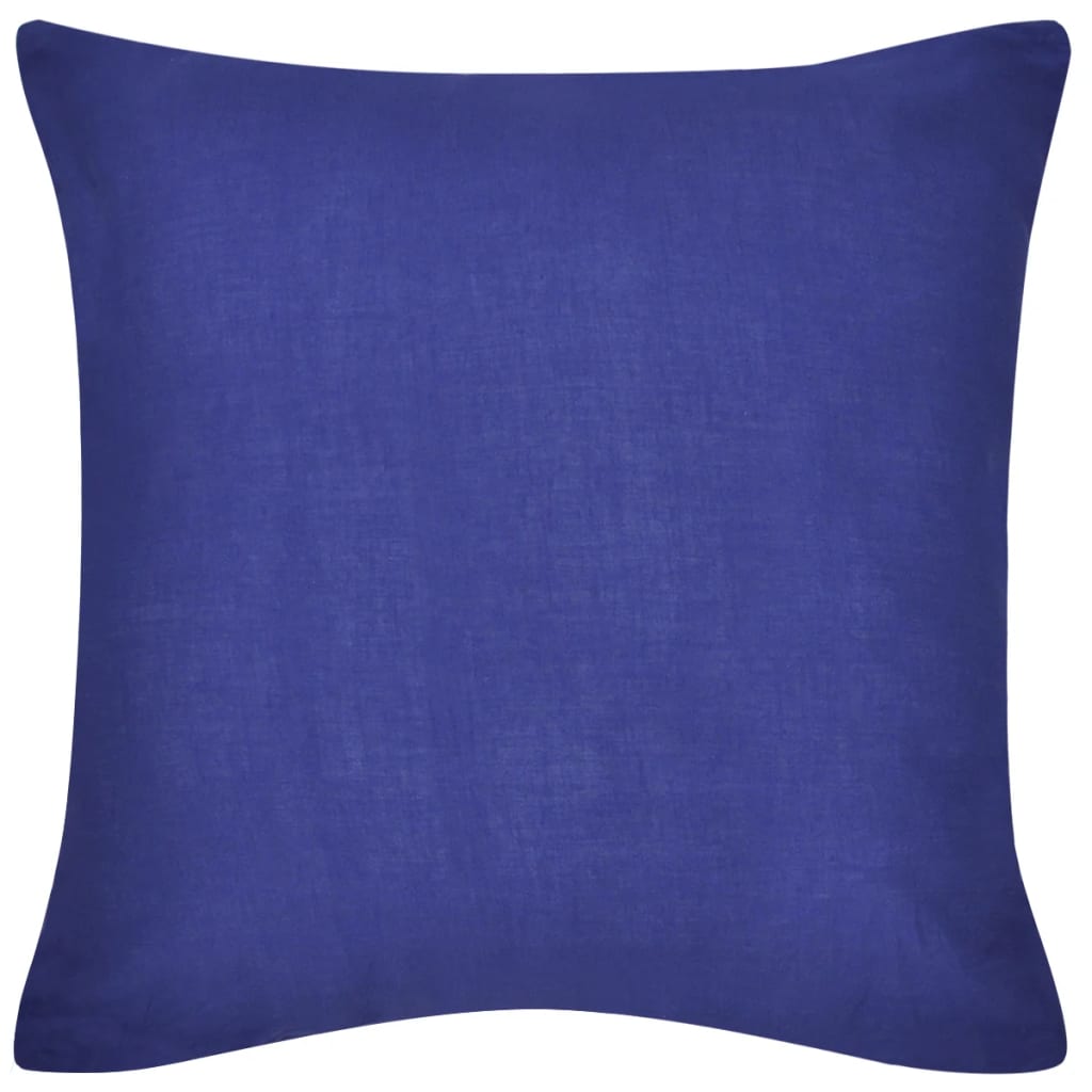 vidaXL Fodere per Cuscini Blu in Cotone 4 pz 40 x 40 cm