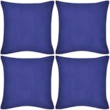 Sininen tyynynpäällinen 4 kpl Puuvilla 50 x 50 cm