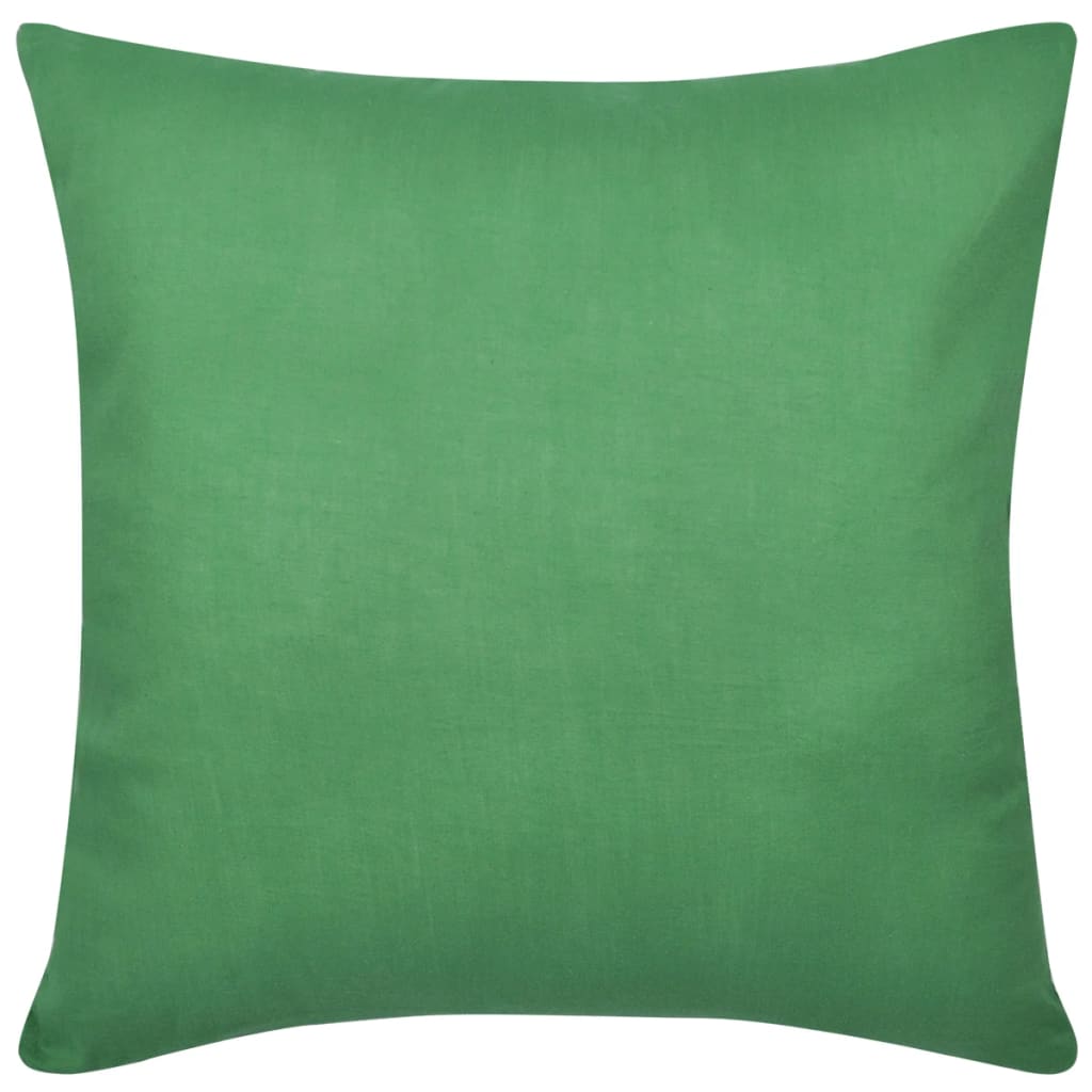 130922 4 Green Cushion Covers Cotton 40 x 40 cm