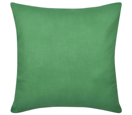 130922 4 Green Cushion Covers Cotton 40 x 40 cm