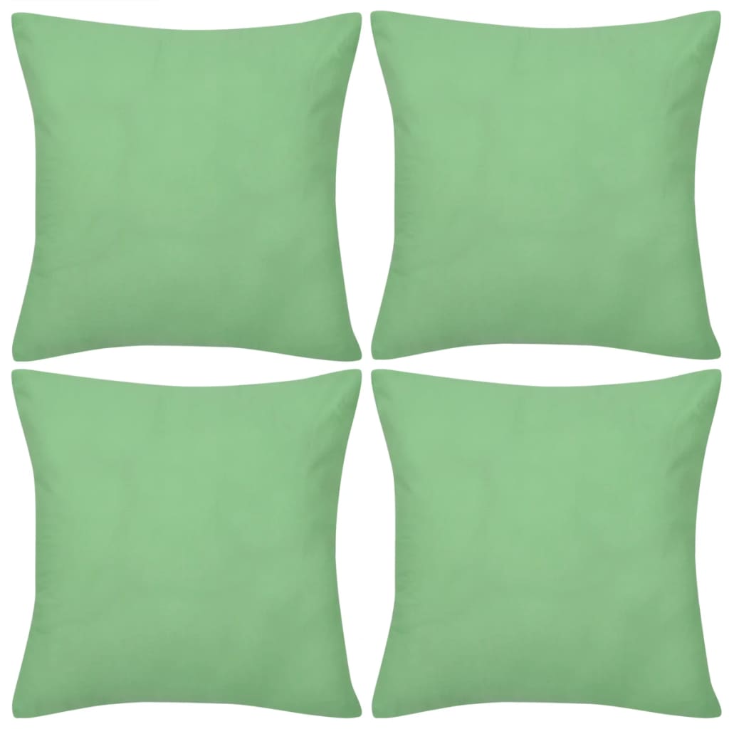 Petrashop 130925 4 Apple Green Cushion Covers Cotton 40 x 40 cm
