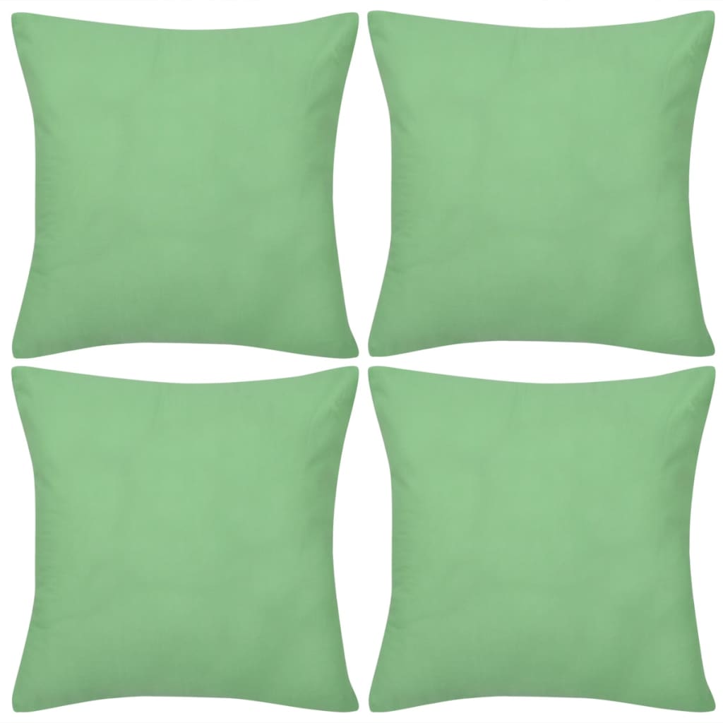 Petrashop 130926 4 Apple Green Cushion Covers Cotton 50 x 50 cm