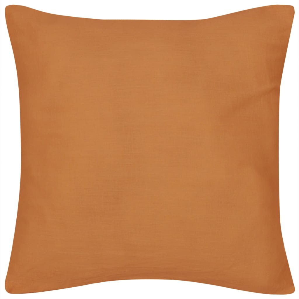 4 Orange Cushion Covers Cotton 40 x 40 cm
