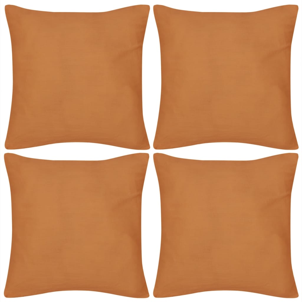 Oranssi tyynynpäällinen 4 kpl Puuvilla 50 x 50 cm