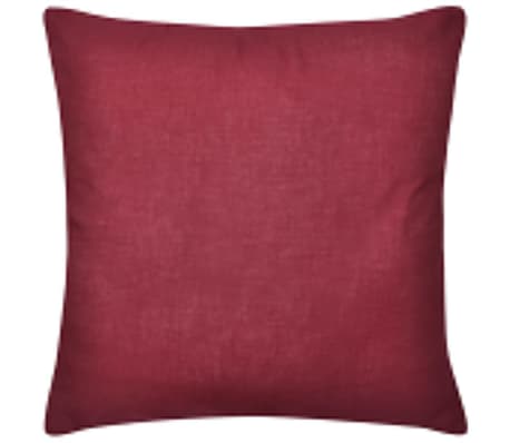 4 db pamut párnahuzat 50 x 50 cm burgundi bőr szín