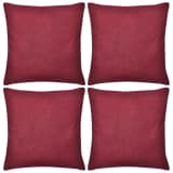 4 Burgundowe bawełniane poszewki na poduszki 80 x 80 cm