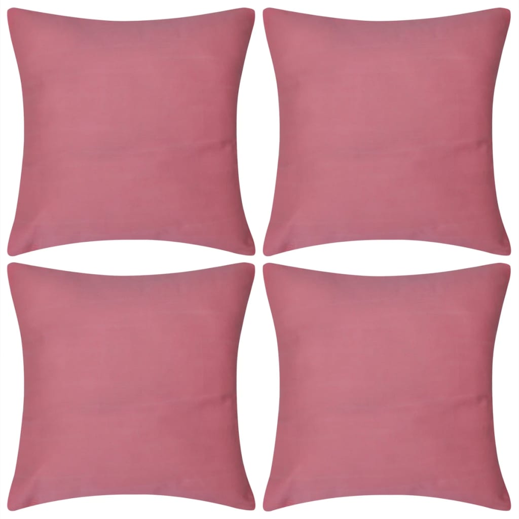 Huse de pernă din bumbac, 40 x 40 cm, roz, 4 buc. vidaXL