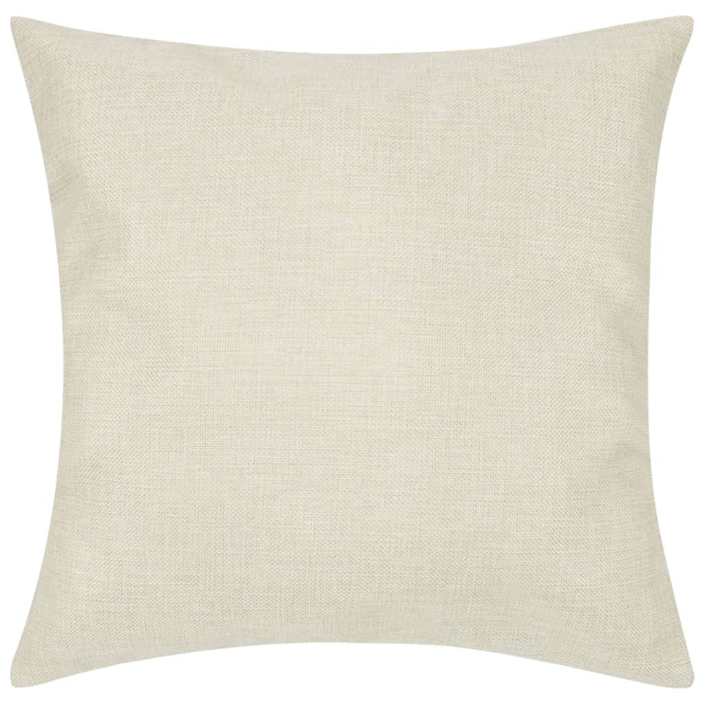 vidaXL Housses de coussin 4 pcs Aspect de lin Beige 40x40 cm