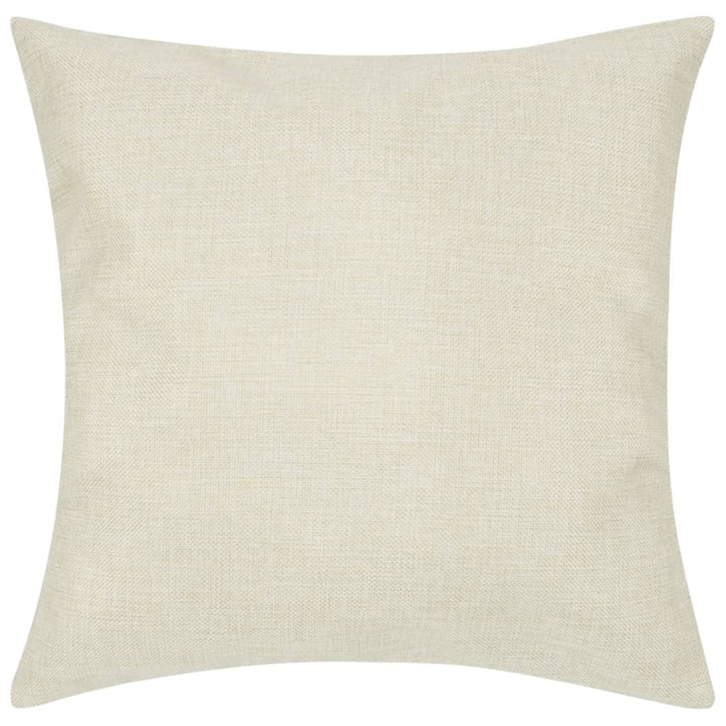 vidaXL Housses de coussin 4 pcs Aspect de lin Beige 50x50 cm