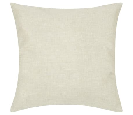 Kussenhoezen linnen look 50 x 50 cm beige 4 stuks