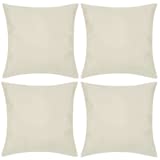 4 Prevleke za Blazine Videz Platna 80 x 80 cm Bež