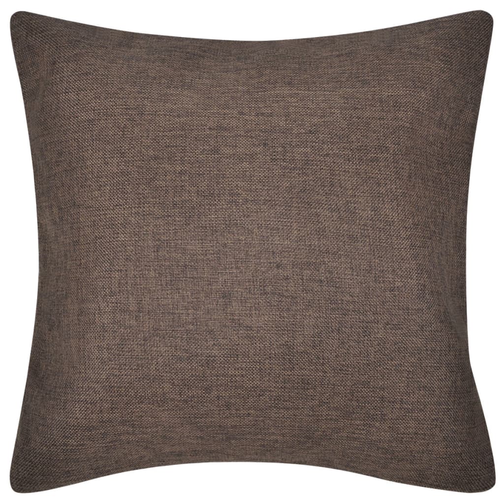 vidaXL Housses de coussin 4 pcs Aspect de lin Marron 40x40 cm