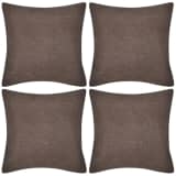 Ruskea Tyynynpäällinen Pellavatyylinen 4kpl 80 x 80 cm