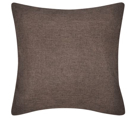 4 Brown Cushion Covers Linen-look 80 x 80 cm