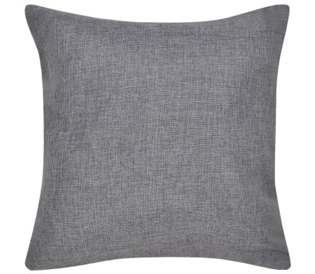 vidaXL Housses de coussin 4 pcs Anthracite Aspect de lin 80 x 80 cm