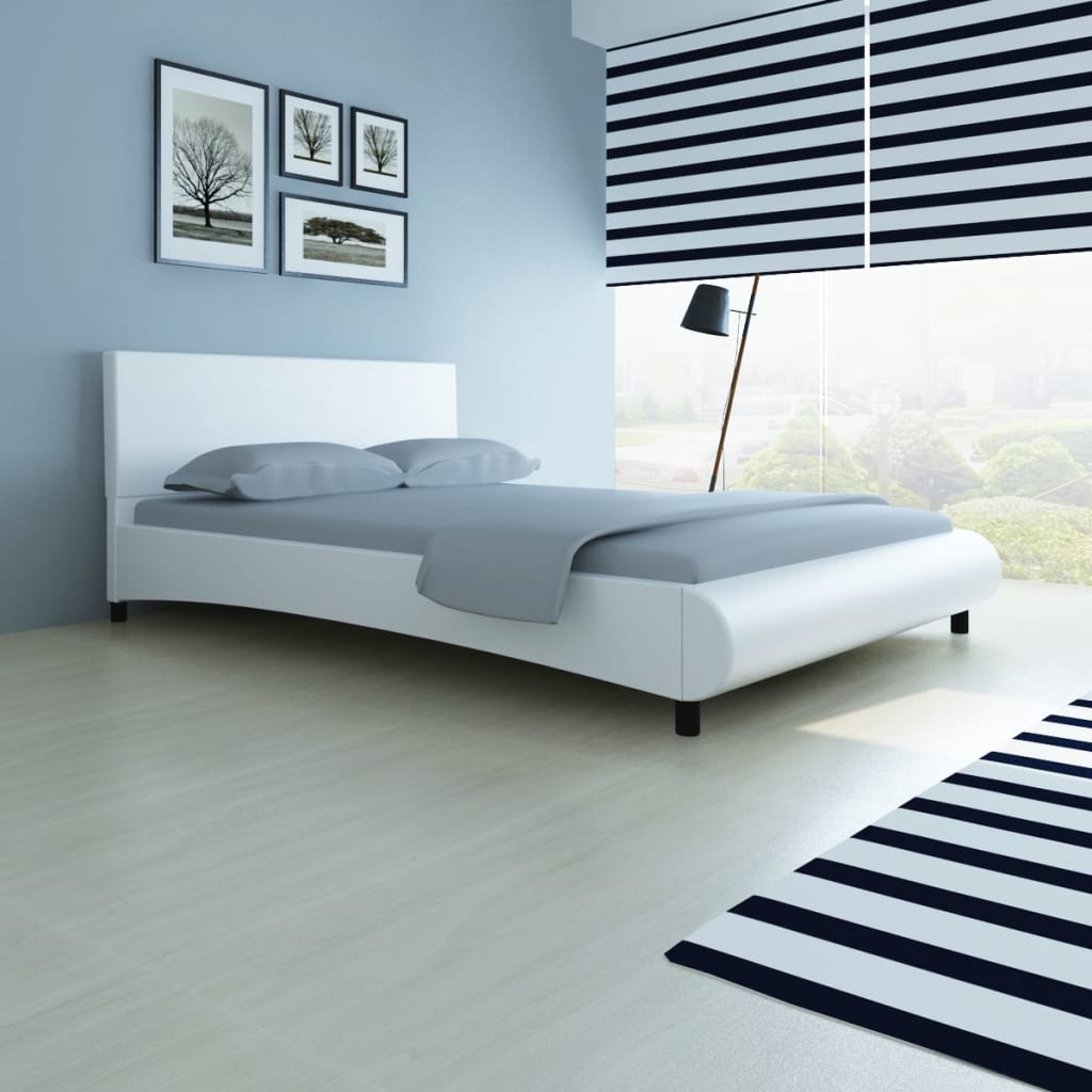 

vidaXL Bed met matras kunstleer wit 140x200 cm