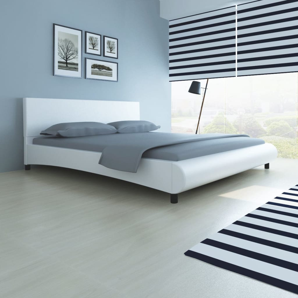 

vidaXL Bed met traagschuim matras kunstleer wit 180x200 cm