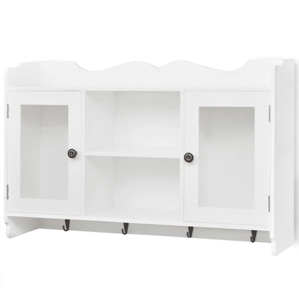 vidaXL Valge MDF seinakapp, riiuliraamat/DVD/klaasihoidla