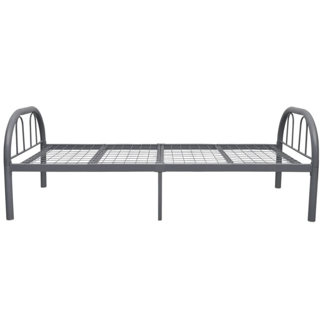 

vidaXL Bedframe metaal grijs 90x200 cm