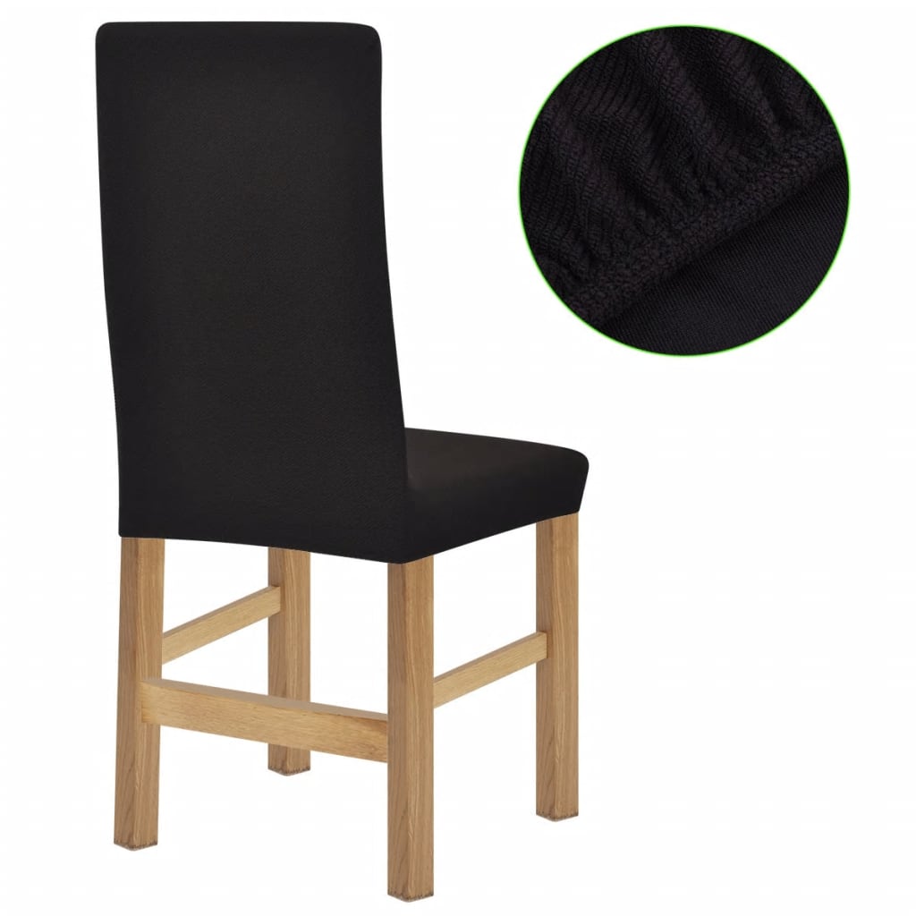 131042 vidaXL Stretch Chair Covers 6 pcs Brown Polyester Rib Fabric