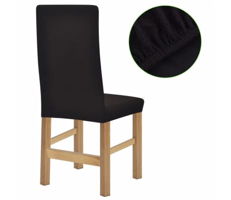 vidaXL Elastyczne pokrowce na krzesła, prążkowane, 6 szt., brązowe