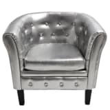 Artificial Leather Armchairs Tub Chair Silver