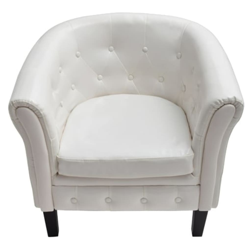 

vidaXL Tub Chair White Faux Leather