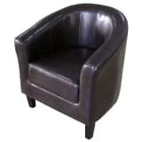 Brown Artificial Leather Tub Chair