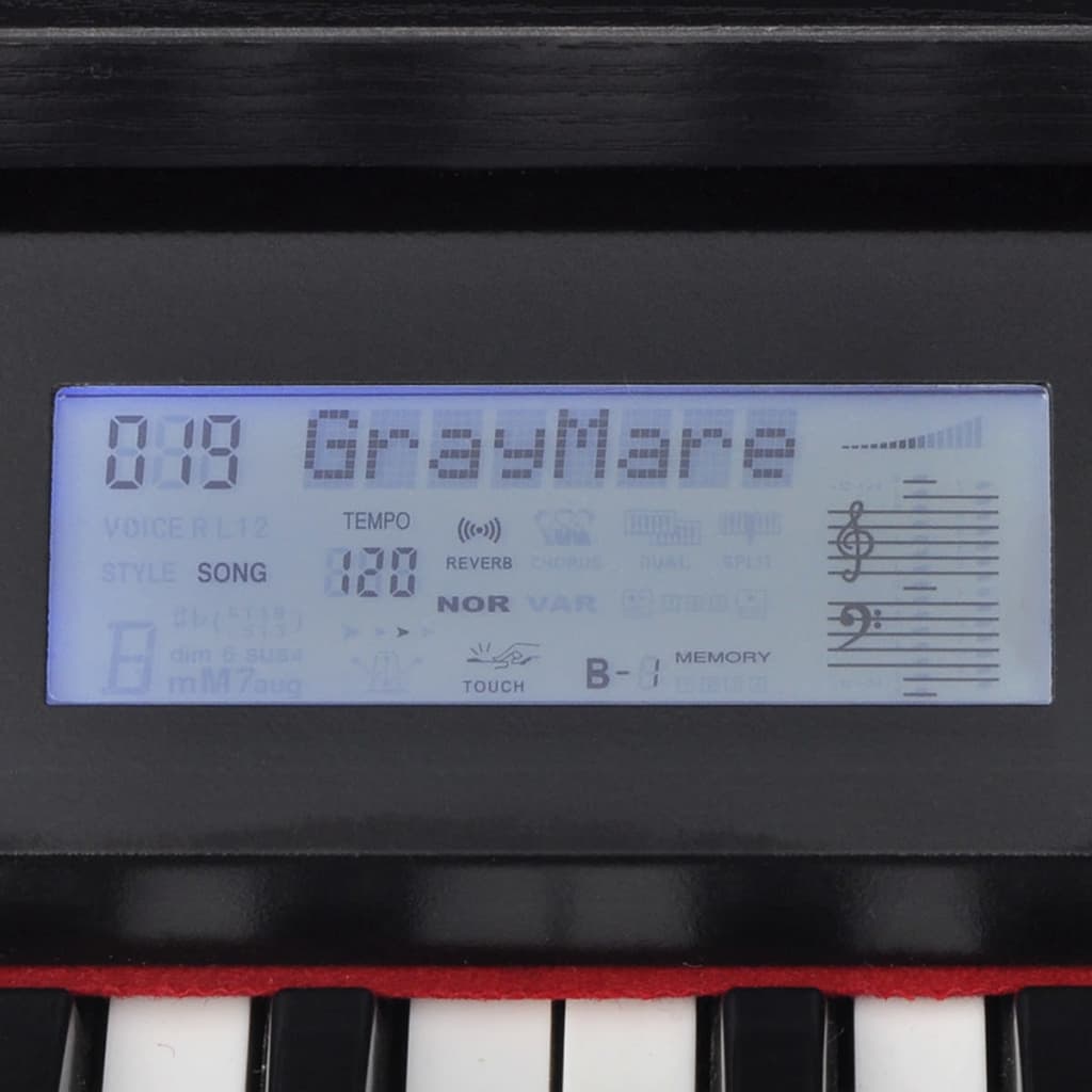 88 billentyűs digitális zongora pedálokkal fekete melamin lap 