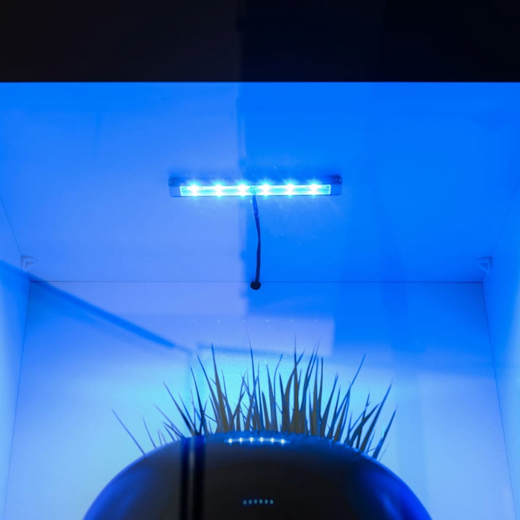 

vidaXL Wandkasten tv-unit zwart hoogglans met blauwe led-verlichting 8 st