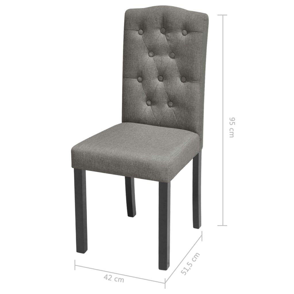  Jedálenské stoličky 6 ks, sivé, látka