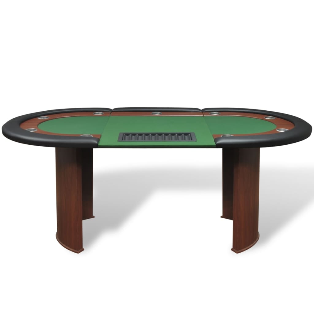 VidaXL - vidaXL Pokertafel voor 10 personen met dealervak en fichebak groen