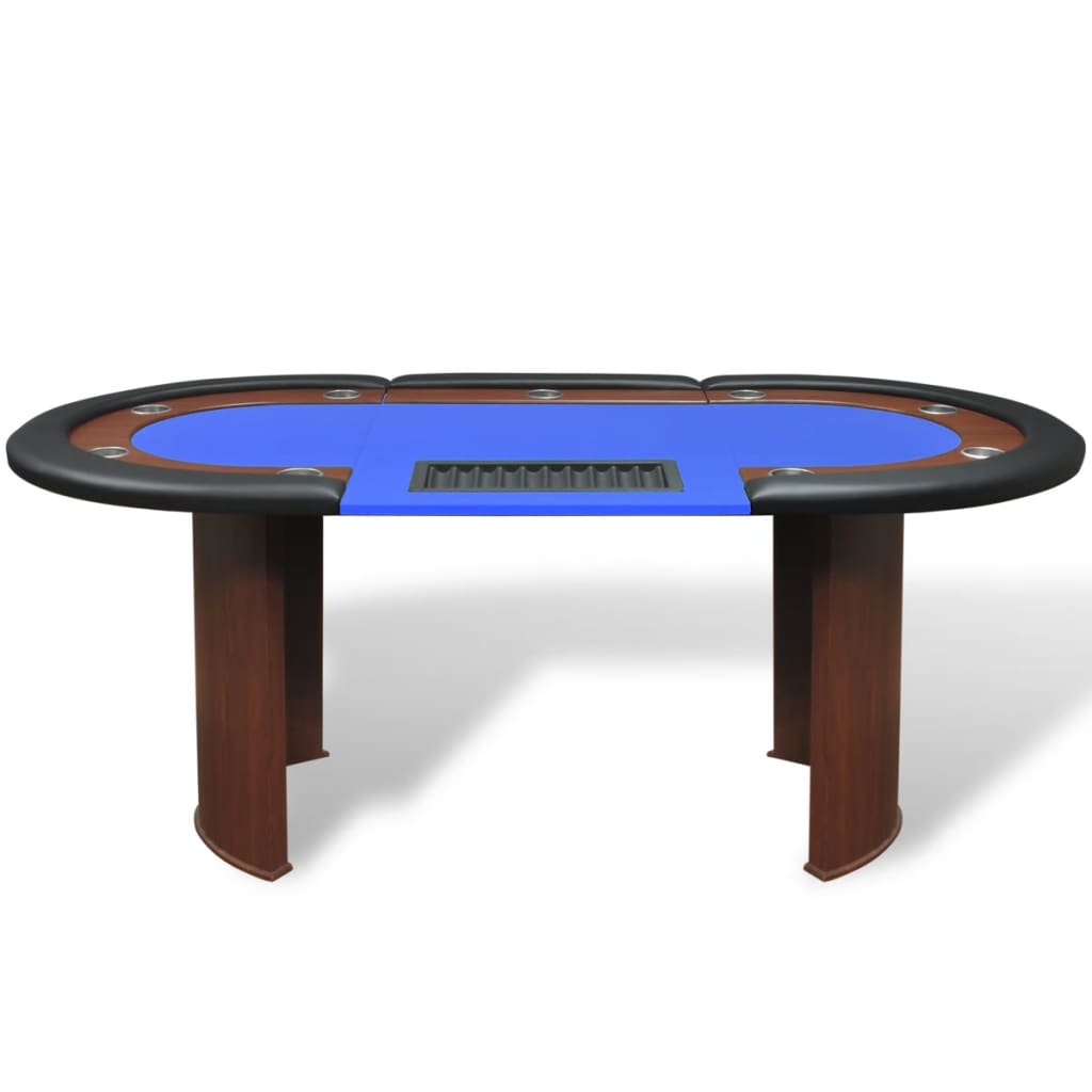 

vidaXL Pokertafel voor 10 personen met dealervak en fichebak blauw