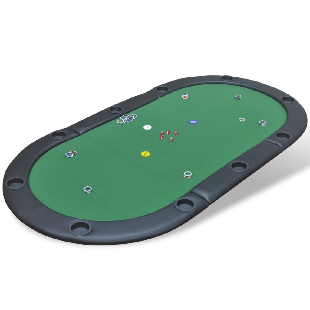 vidaXL Blat de masă de poker pentru 10 jucători, pliabil, verde de la vidaxl imagine noua