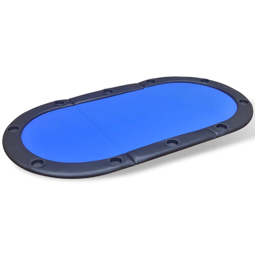 vidaXL Superficie Tavolo Poker per 10 Giocatori Pieghevole Blu