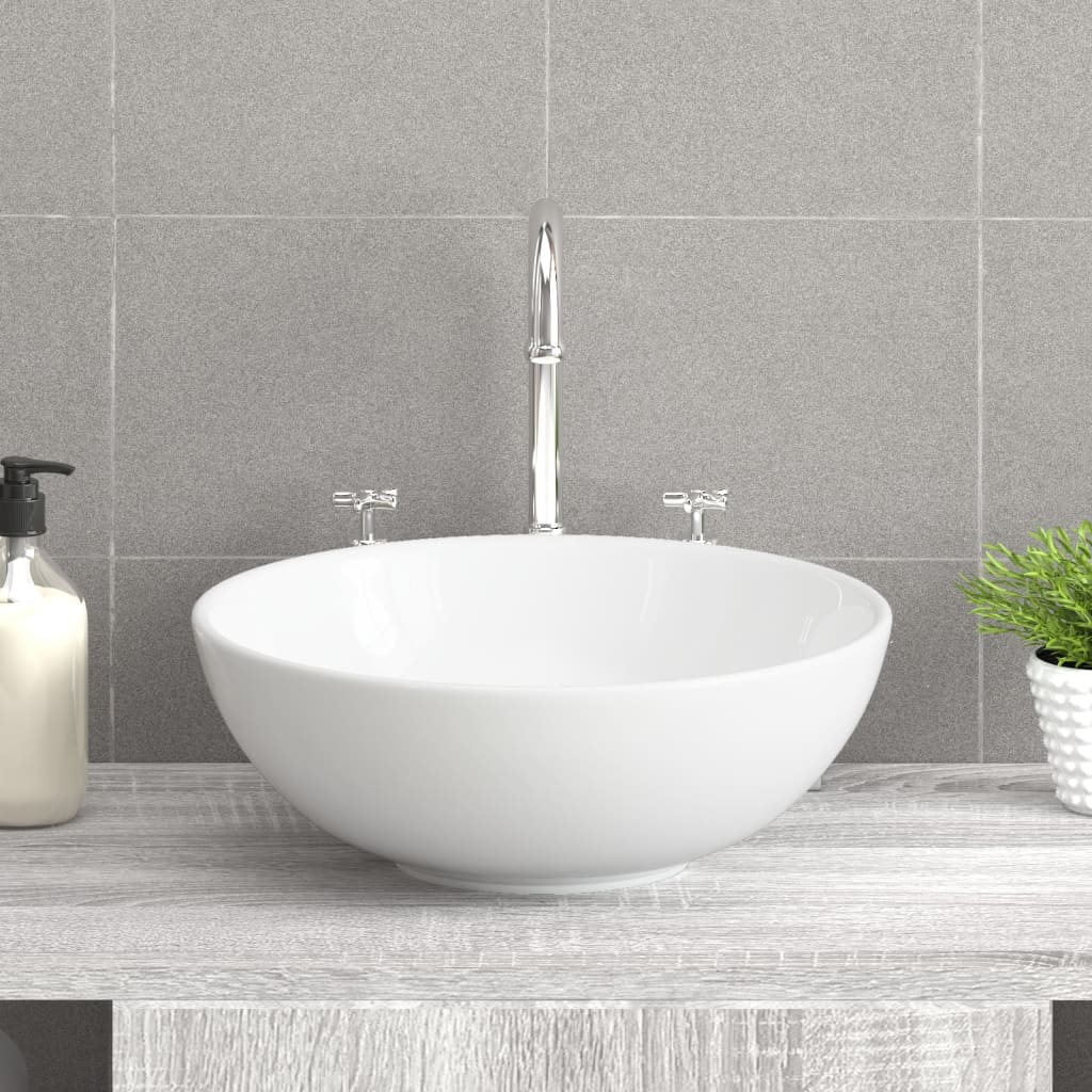 vidaXL Chiuvetă ceramică rotundă diam. 280 mm (Nu se vinde individual)