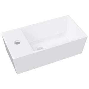 vidaXL valamu, valge, 48 x 25 x 15 cm, keraamiline