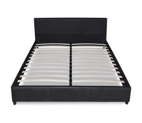 vidaXL Bed Frame Black Faux Leather 135x190 cm 4FT6 Double