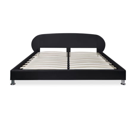 vidaXL Bed Frame Black Faux Leather 150x200 cm 5FT King Size