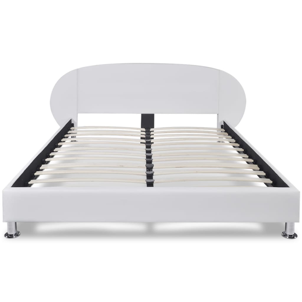 vidaXL Bed Frame White Faux Leather 135x190 cm 4FT6 Double