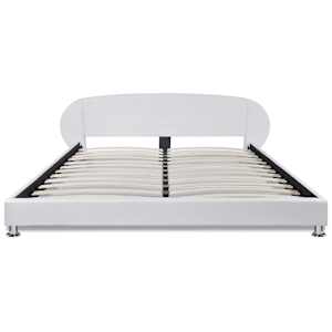 vidaXL Bed Frame White Faux Leather 150x200 cm 5FT King Size
