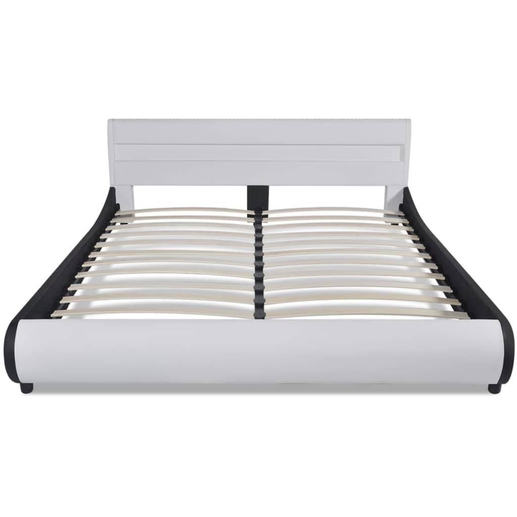

vidaXL Bed met matras LED kunstleer wit 180x200 cm
